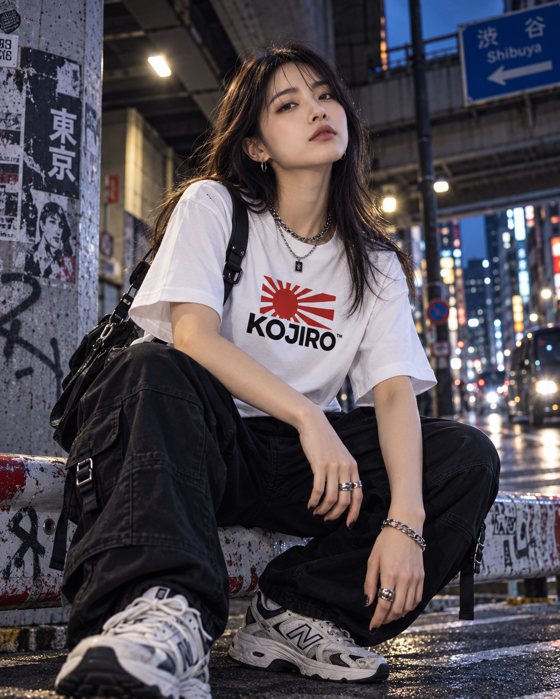 KOJIRO™ 001 — KOSZULKA Z LOGO ESSENTIAL — BIAŁA