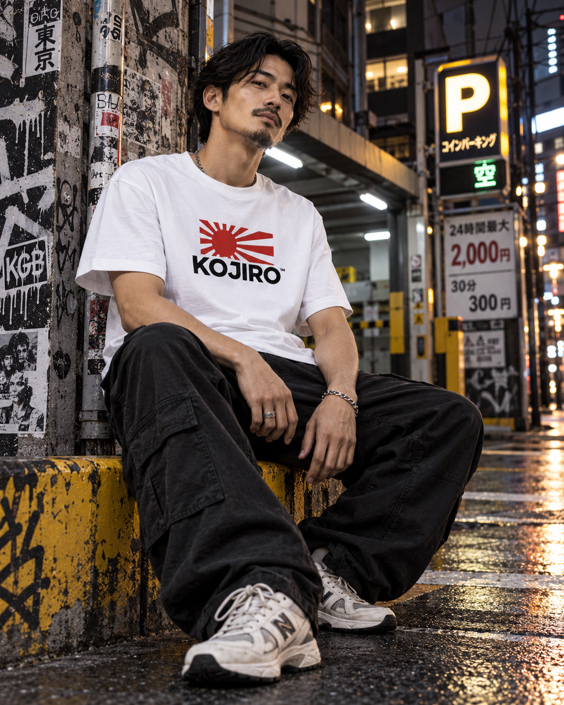KOJIRO™ 001 — KOSZULKA Z LOGO ESSENTIAL — BIAŁA