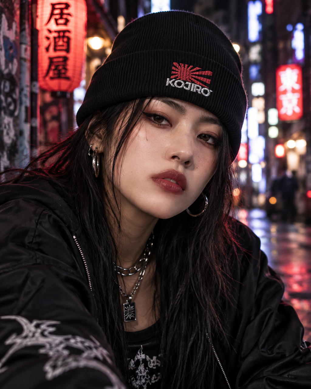 KOJIRO™ H003 — RISING SUN BEANIE | BLACK